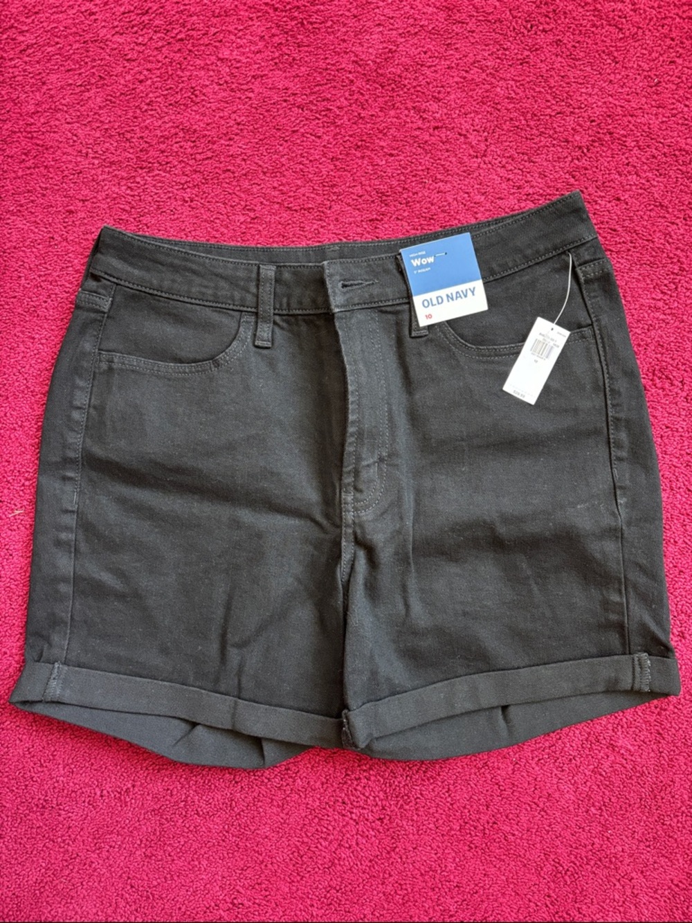 Old Navy Black Women's Cuffed Jean Shorts